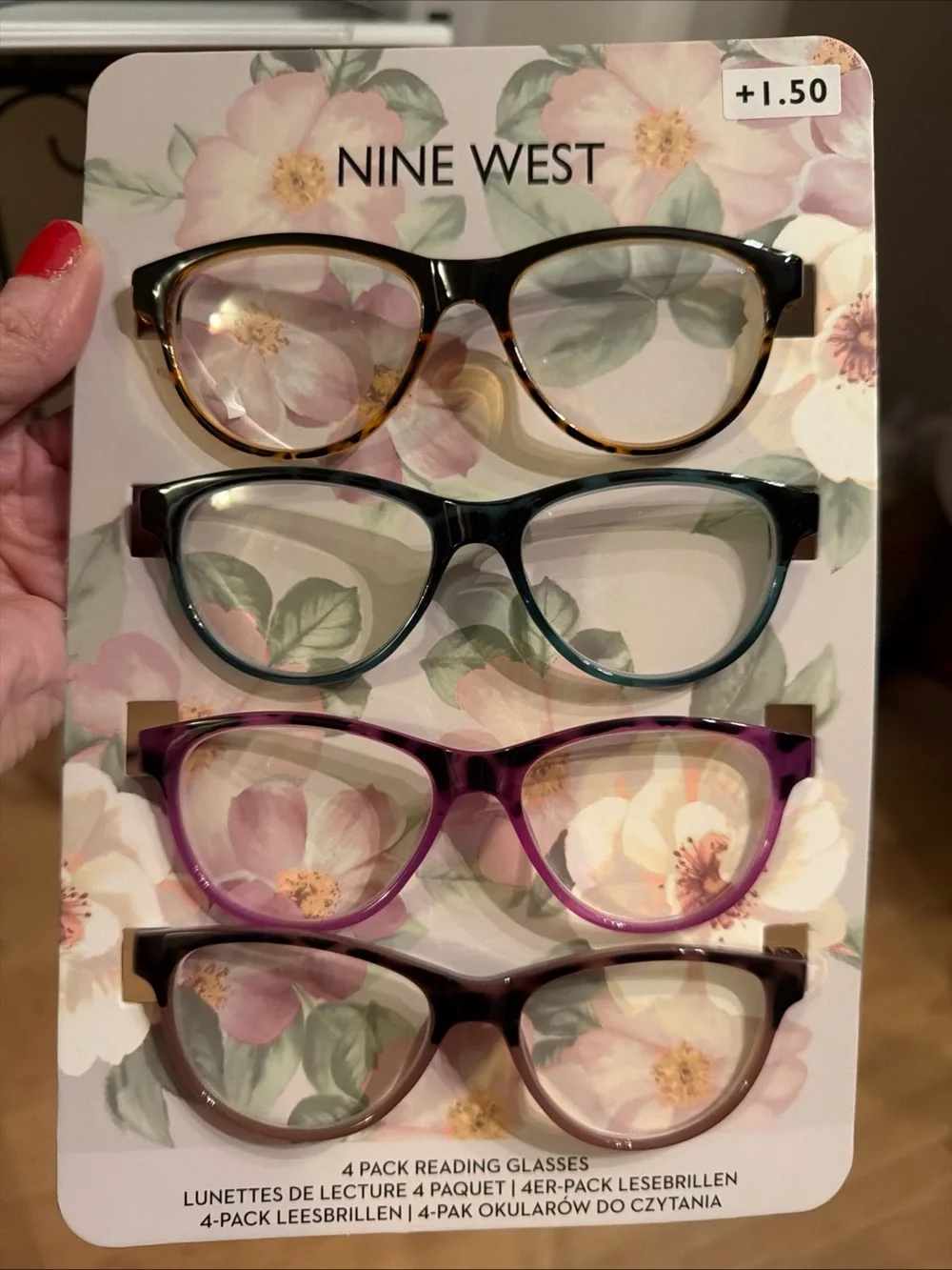 NEW Nine West 4-Pack 1.50 Reading Glasses Set. Tortoise, Teal, Purple, Brown